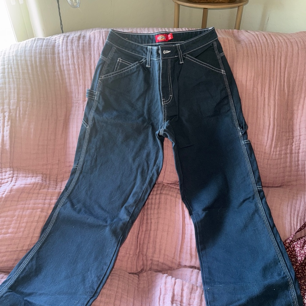 Black Denim Carpenter Pants